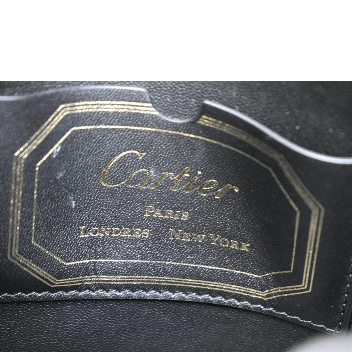 CARTIER Black Calfskin Guirlande Top Mini Pre-owned Handle Leather Satchel Bag
