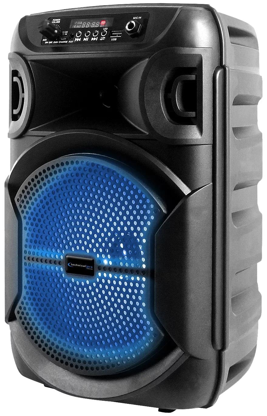 Speakers Wireless BOOM8 w/Bluetooth Portable Pro (2) 8" Technical TWS Party LED