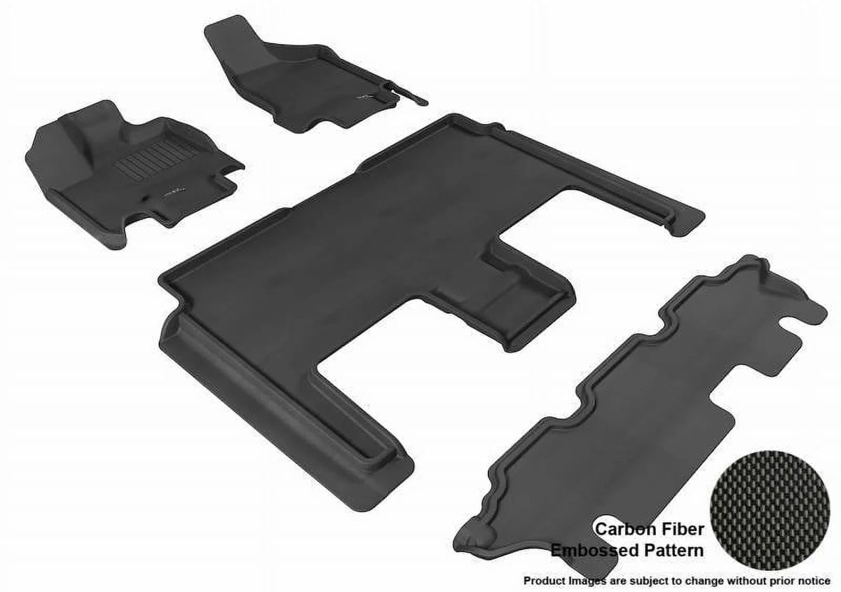 2008-2020 3rd Row Grand MAXpider Pattern Fiber L1DG01601509 1st Embossed Floor 3D Dodge Mat Row Row 2nd Carbon Caravan Fits Black Kagu