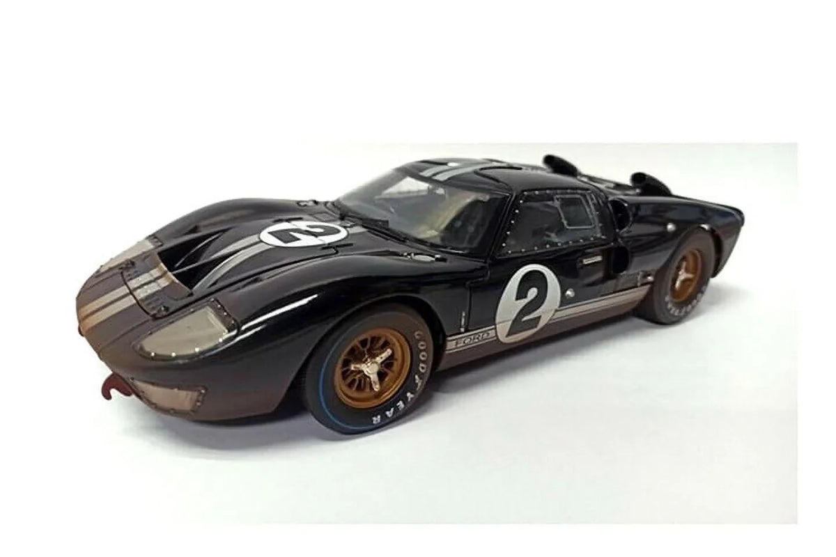 MK - 1966 (Dirty Diecast scale SC431BK 1/18 Ford Version, Black #2 - GT-40 II Race After Toy Collectibles Model Shelby Car