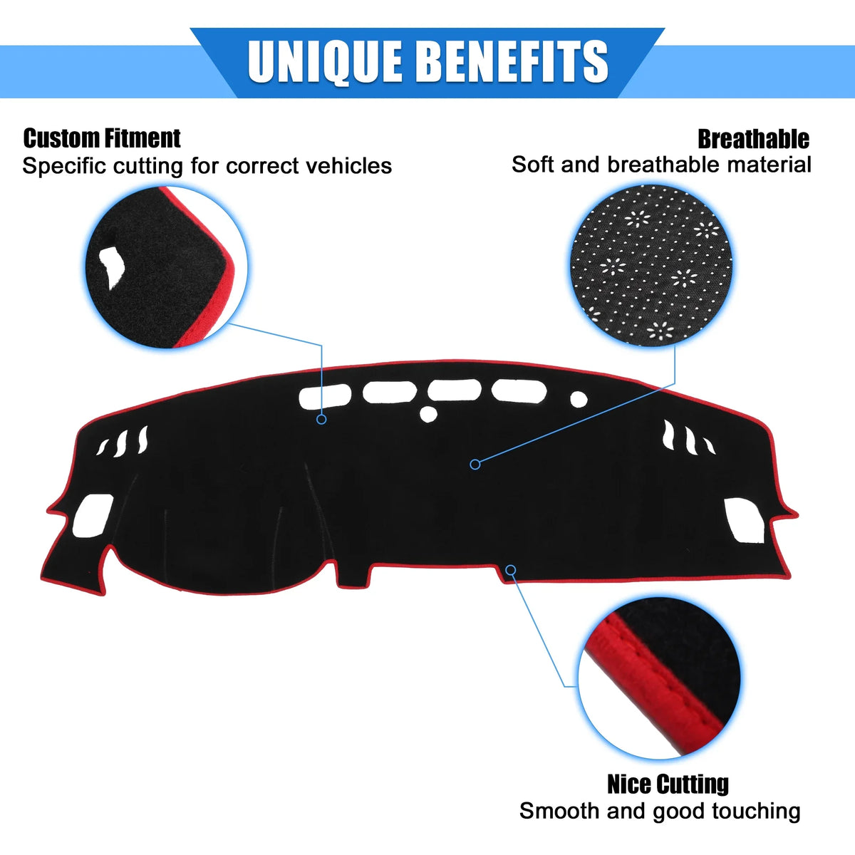 Unique Nissan Altima Dashboard Cover Center 2019-2020 Car Polyester Red Bargains Compatible for Protective Console