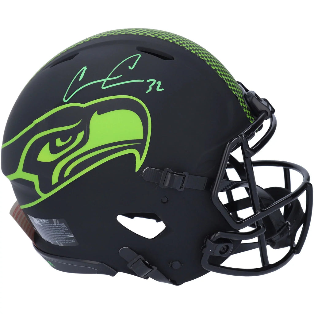 Autographed Seattle Speed Chris Eclipse Authentic Carson Riddell Alternate Seahawks Helmet
