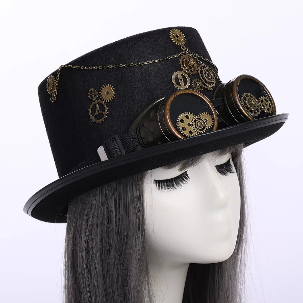 Goggle Hallo with Unisex Hats Hat Gothic Punk Steampunk Top GRACEART