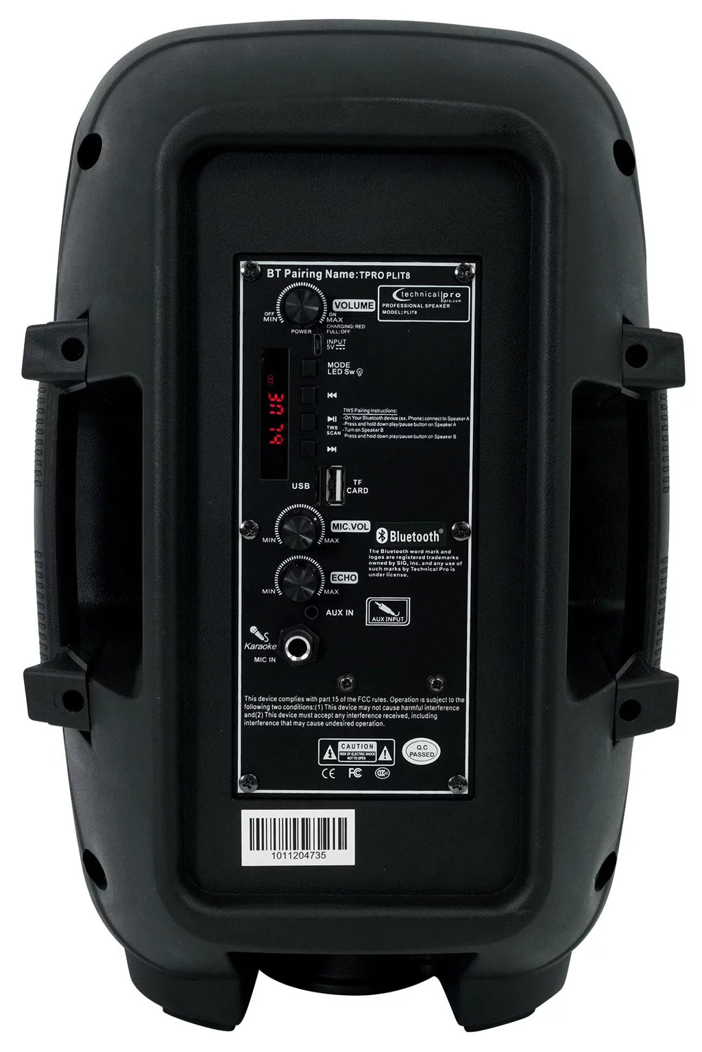 Link 8" Party Bluetooth (2) Portable Pro PLIT8 Speakers+Wireless LED Technical