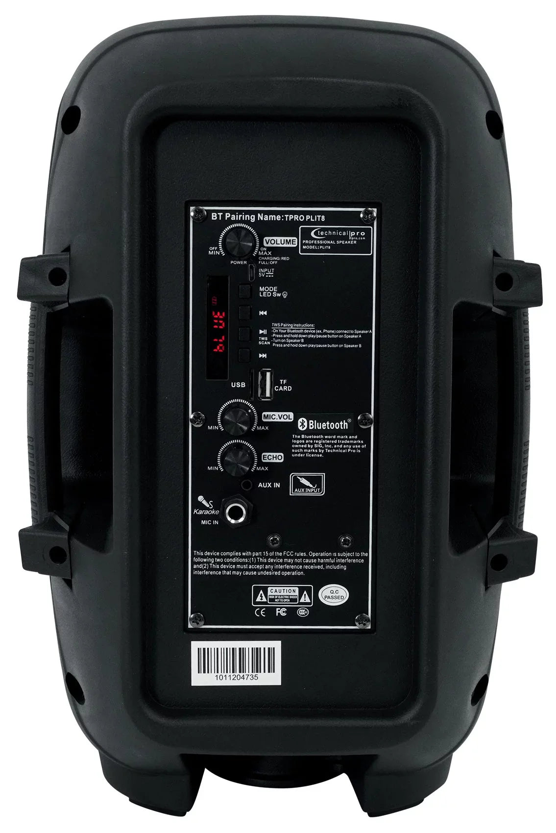 Link 8" Party Bluetooth (2) Portable Pro PLIT8 Speakers+Wireless LED Technical