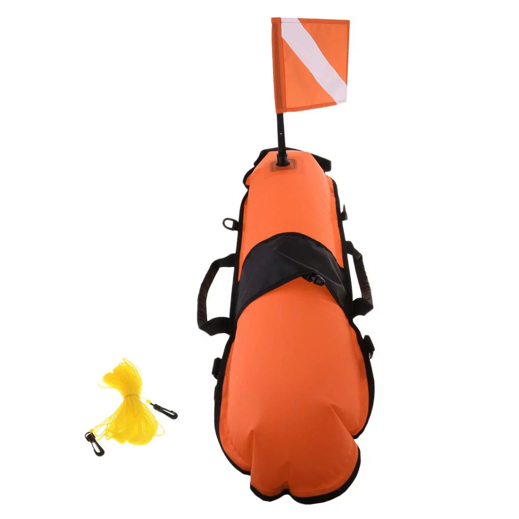 Safety , Visible D-, Spearfishing, 20m Diving with Inflator High Diver Scuba Float Freediving Flag, Oral Buoy Snorkeling,