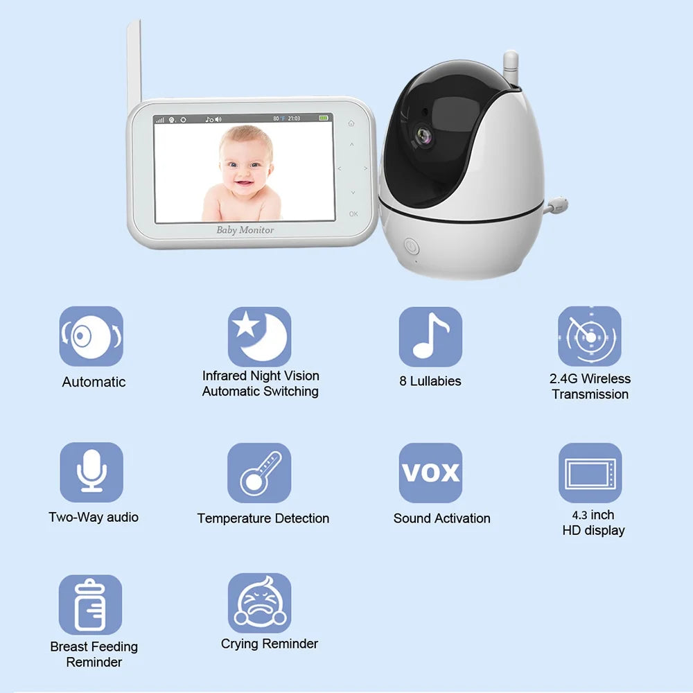 '- - OWSOO Camera 8 inch Dazzduo Camera Inch Video Audio Screen Monitor Wireless 4.5 Includes Infrared 720P LCD Vision Infrared 4.5 LCD Loop 2 4.5 LCD Way 2-Way Camera,Function Motion 8 with Audio