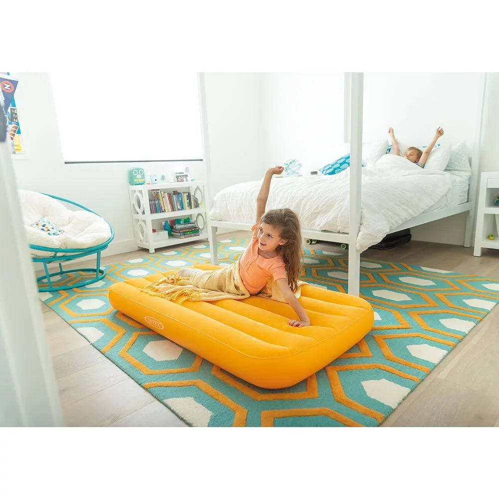 (2 Fun-Colored Pack) Bright Bag & Inflatable Air Kidz Carry w/ Bed Cozy Intex