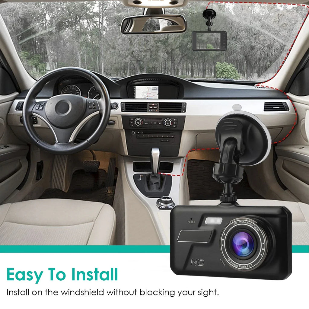 and Cam Camera with iMounTEK Rear IPS Car Dash Dashcams 4in Dual 1080P for Taxi Front Driving for Cars Touch Recorder Screen