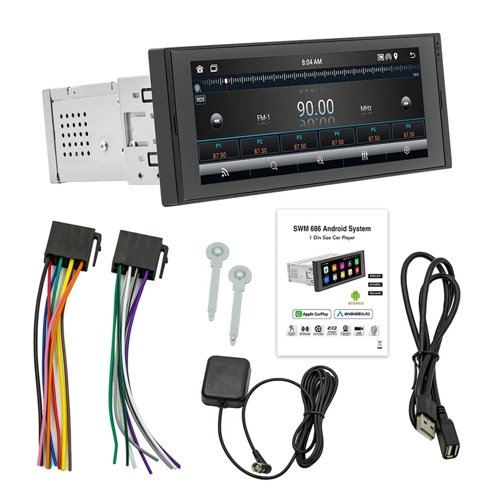 WiFi/BT Reverse Radio Camera Car Android Shinysix Support Link Car Link Rear 12 Auto Radio Radio Rear Mirror 6.86 Reverse Android Stereo Wheel Support Wheel set,Wheel Din Mirror Inch