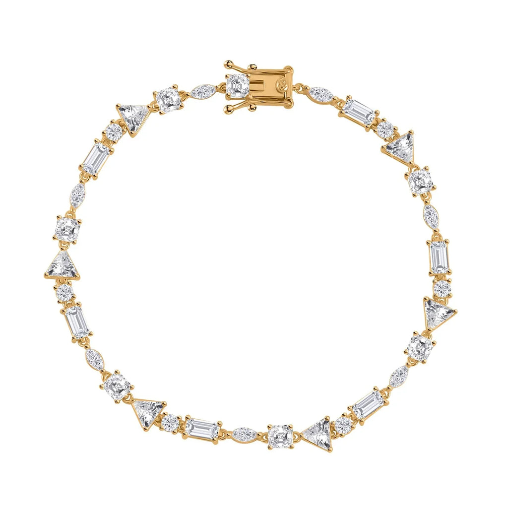 Cubic Day 8" Vermeil Birthday Size for 10.66 Jewelry Shop Gifts CZ Mothers Plated Marquise Sterling Ct for LC Bracelet Women Silver Lustro Gold Mom Stella 925 Zirconia Yellow
