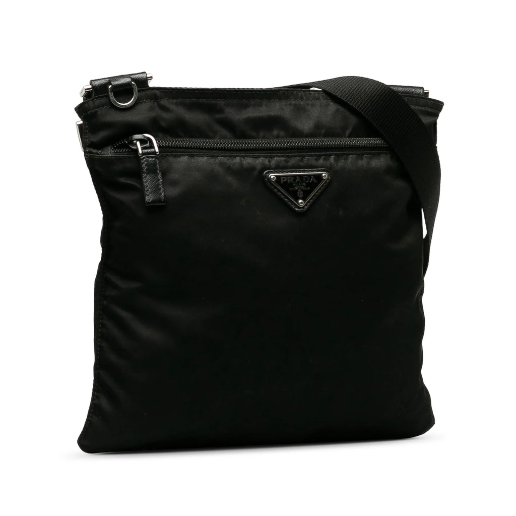 Fabric Bag Crossbody Tessuto Black Unisex Authenticated Pre-Owned Prada Crossbody Nylon (Good)