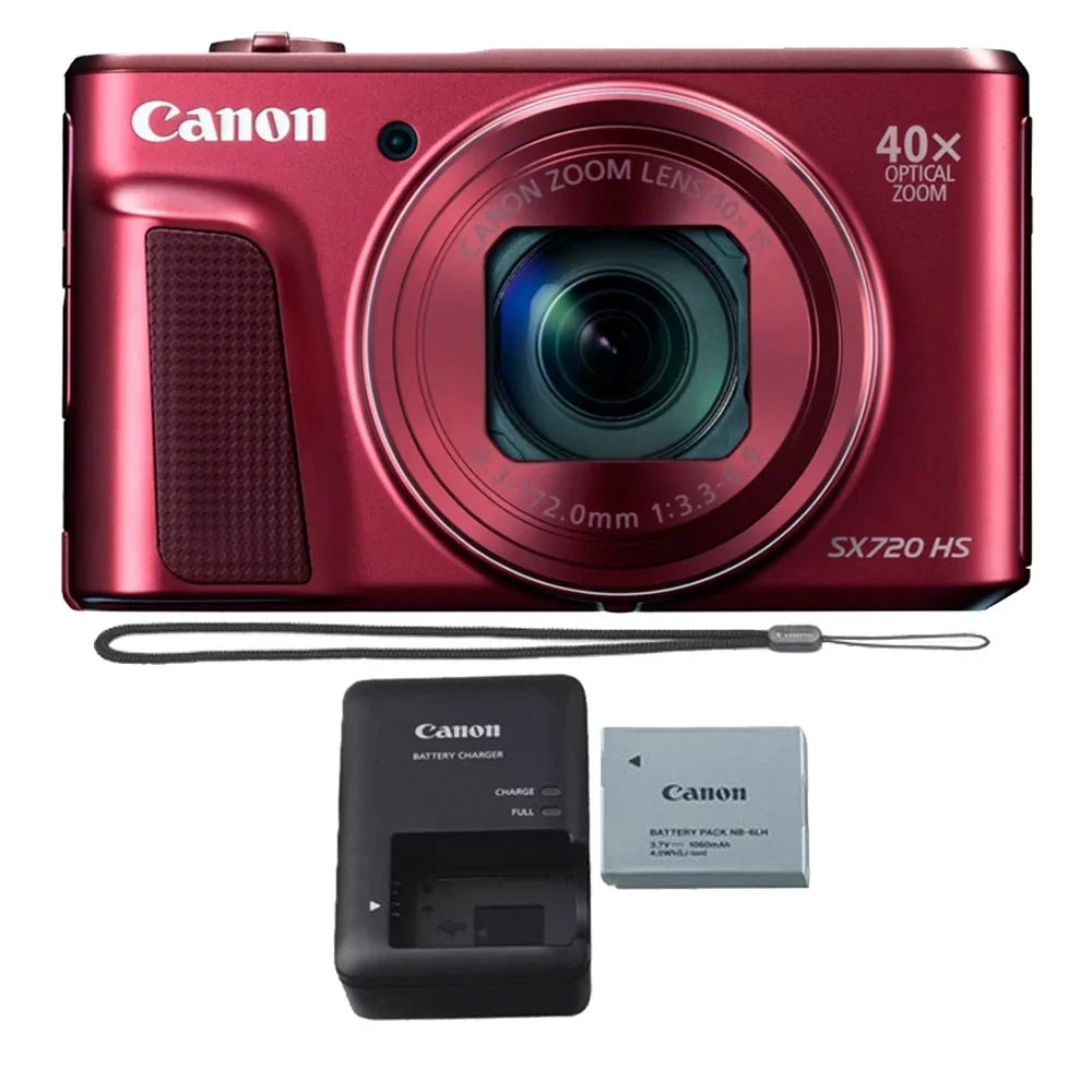 40X SX720 HD 1080p / Digital Camera Red NFC Zoom Shoot HS Built-In 20.3MP Canon and PowerShot Wifi Point Full