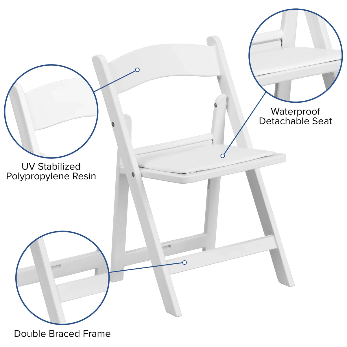 Resin White HERCULES Vinyl Furniture Pack Kids White Folding Flash Padded with Seat Chair 11