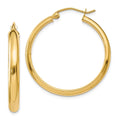 Adults for and and Men Round for Tube Earrings; Teens; Yellow Real Gold 14kt Women Hoop