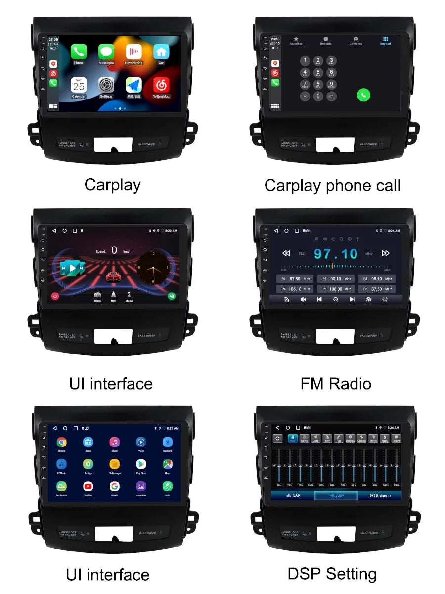 2013 Navgation 2 CW0W 2005 Outlander Player Screen Car Radio Multimedia Carplay - Android Mitsubishi GPS For Android Auto