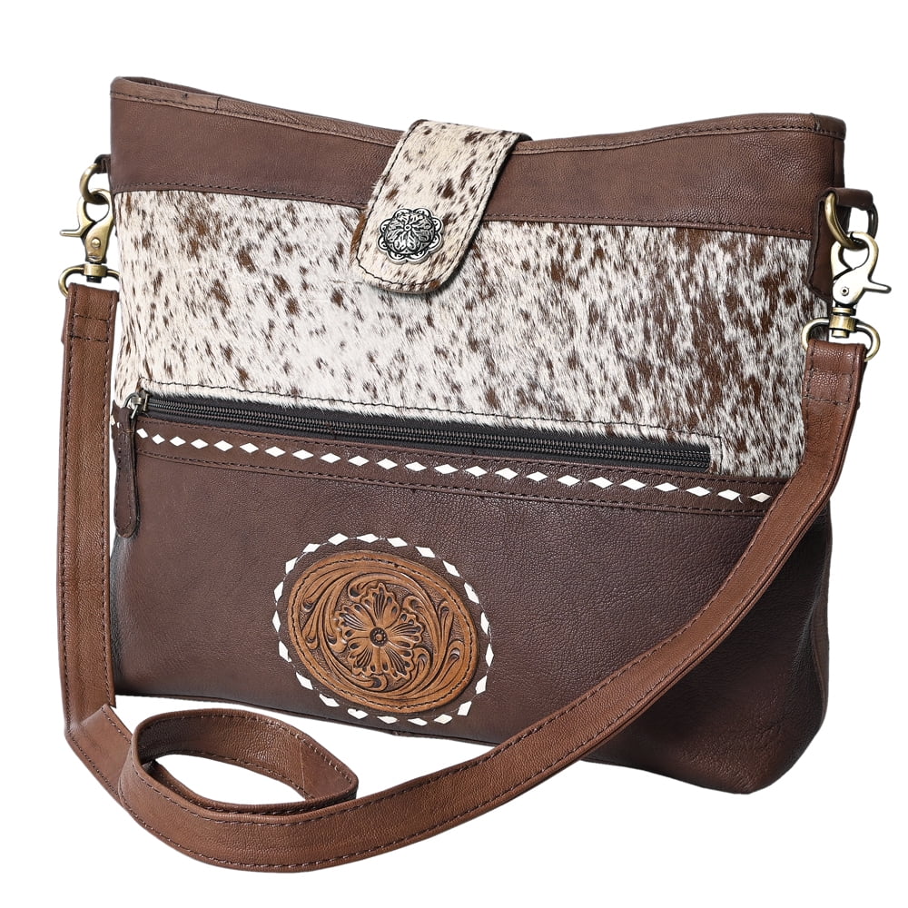 HOBO Leather purse women Tooled Genuine bag Hand OHLAY western KBK131 handbag KB Hair-on