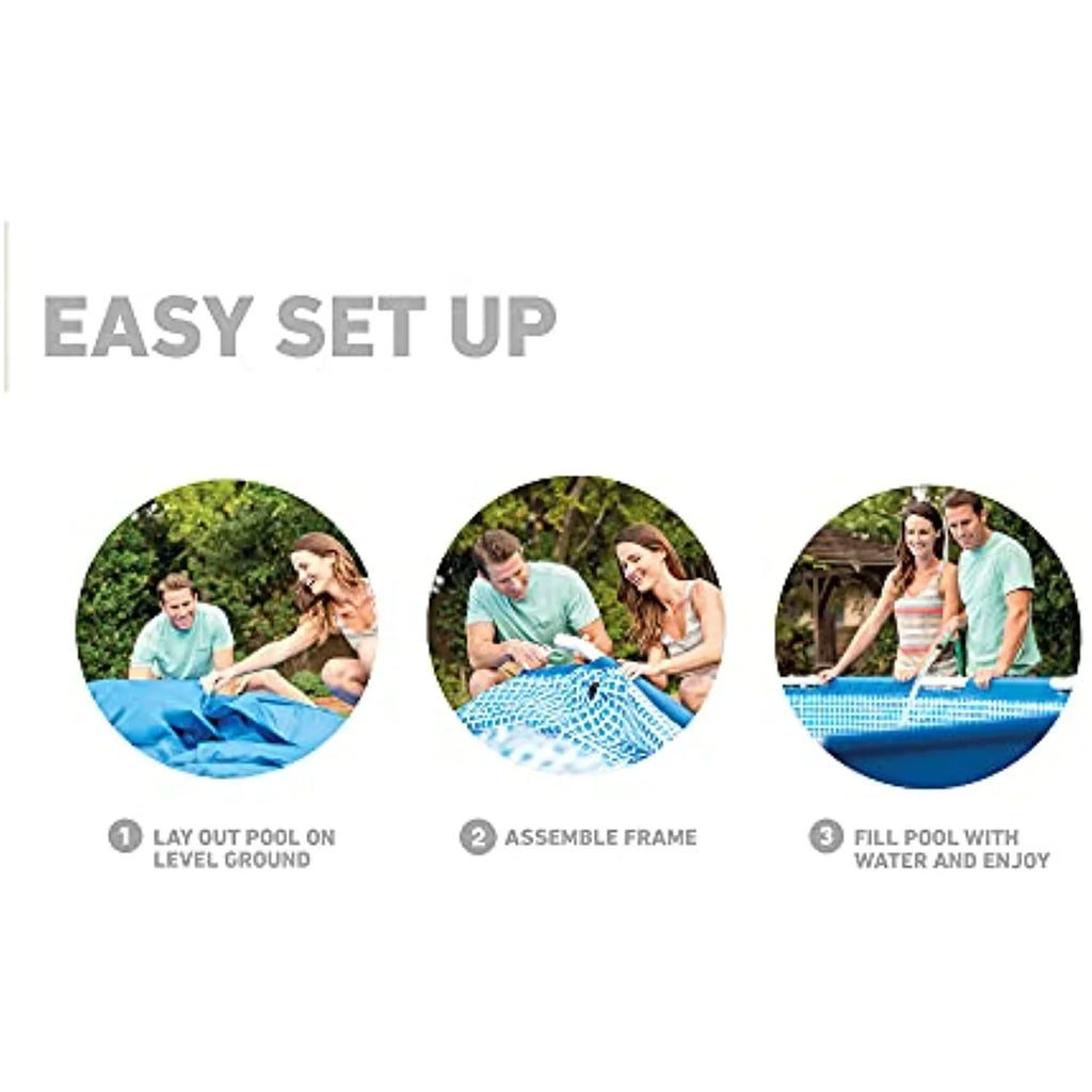 & Above Cover Filter x 12 Metal Set Ground Frame Ft Swimming Pool 30 with Intex Inches