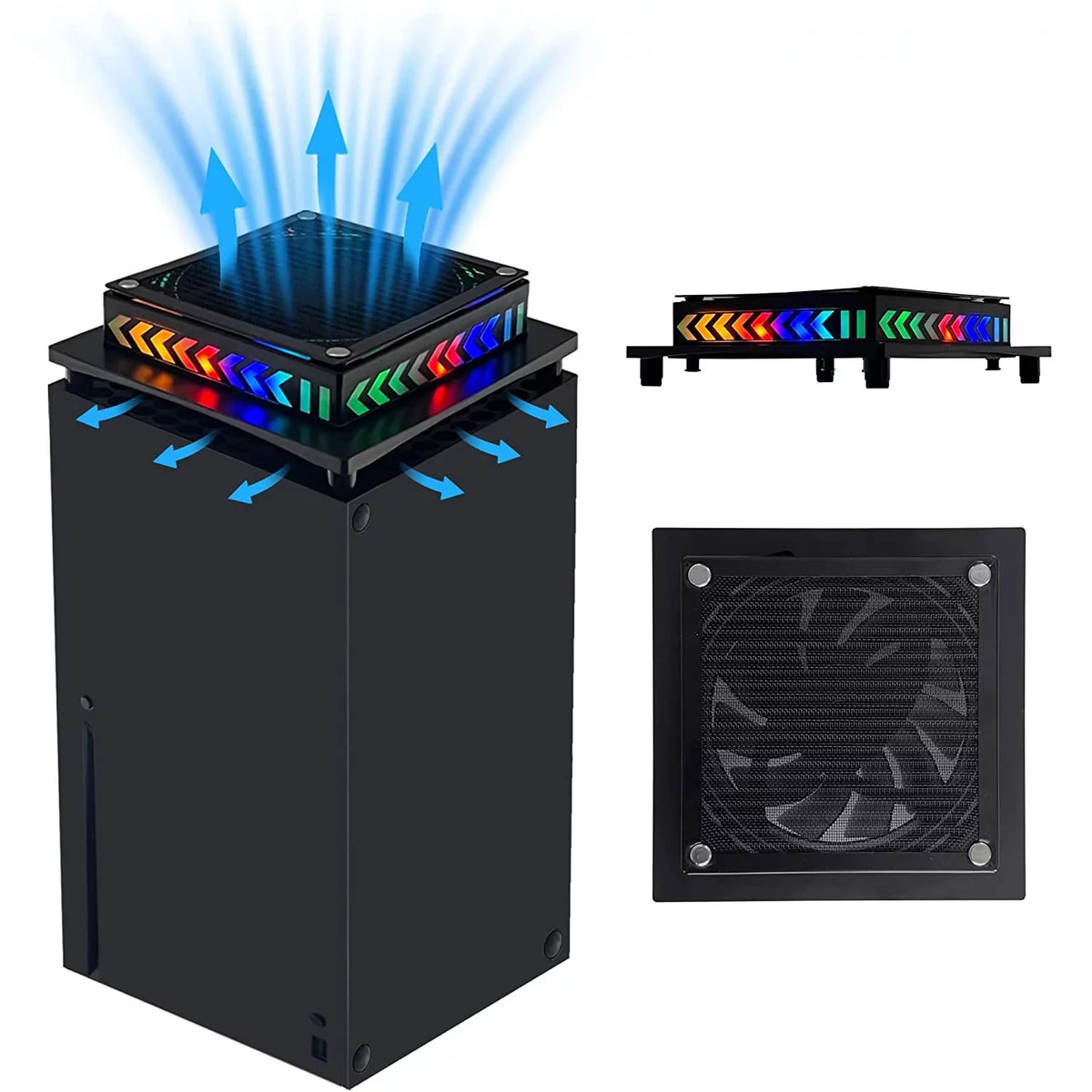 Series System Fan Noise Top for with Fan Xbox Low X OFOCASE Cooler LED Cooling Light Filter Black Dust with