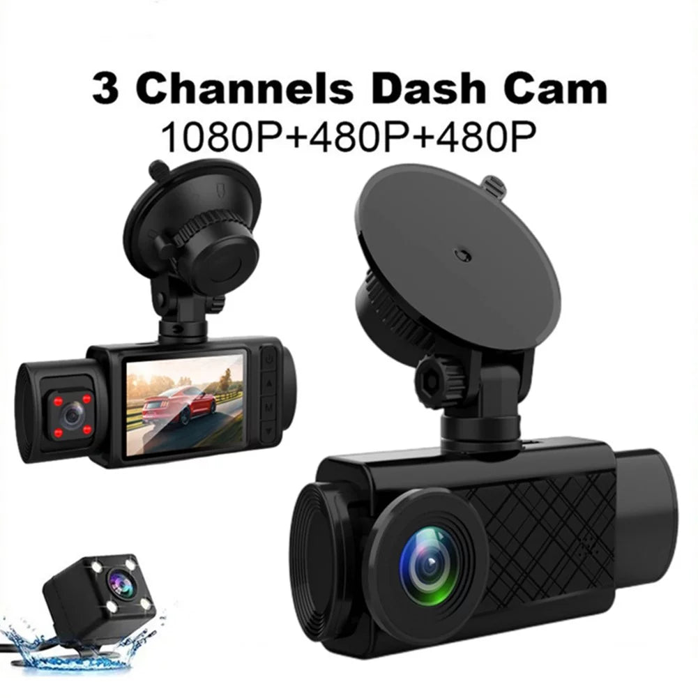 2\\\" HD Lens Triple Driving Dash Rear And Cam Video Camera DVR Recorder Car Front