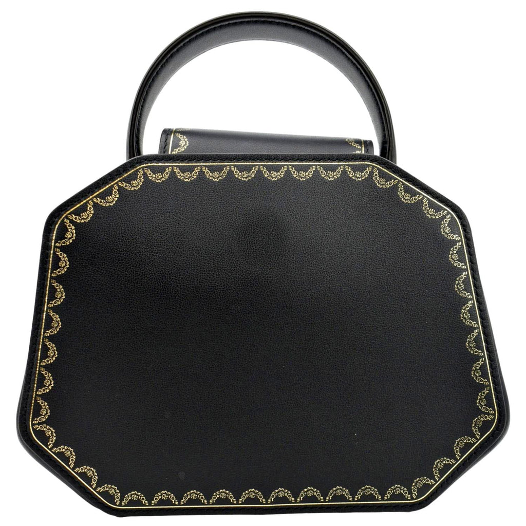 CARTIER Black Calfskin Guirlande Top Mini Pre-owned Handle Leather Satchel Bag