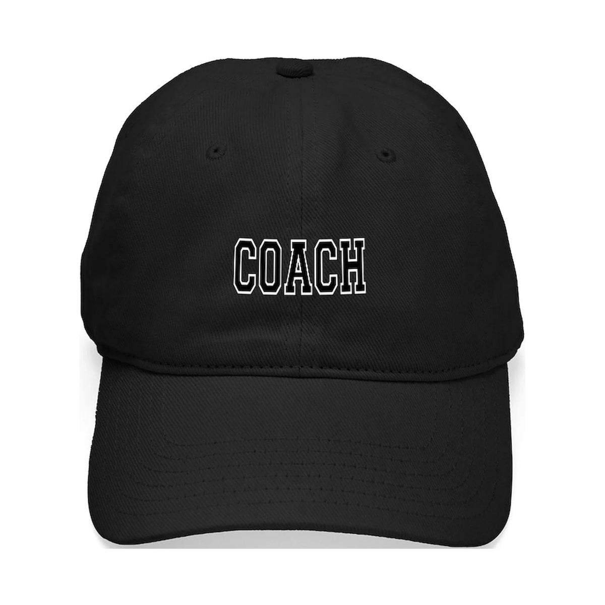 Adjustable CafePress Cap Cotton Baseball Canvas - Black Printed Black Hat - Coach
