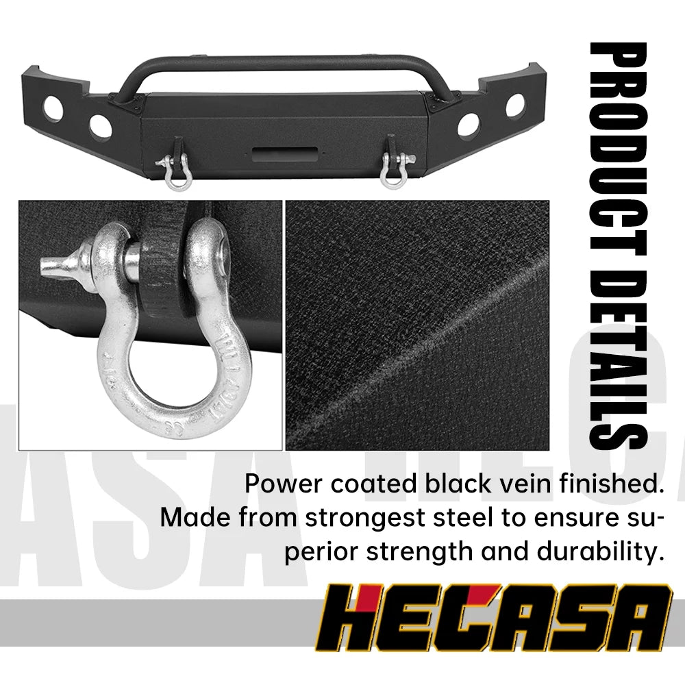 W/ Silverado HECASA 2007-2013 for Chevy Push 2010 Front Bar 3-Piece 2009 2013 2012 D-Rings Bumper 1500 2011 Modular 2008
