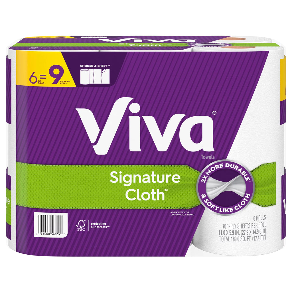 Choose-a-sheet 5.9, 2-ply, Packs/carton 6 White, 78 Sheets/roll, Kitchen Roll/pack, X 54869 Cloth 4 11 Towels, Roll Kimberly-Clark Signature Paper