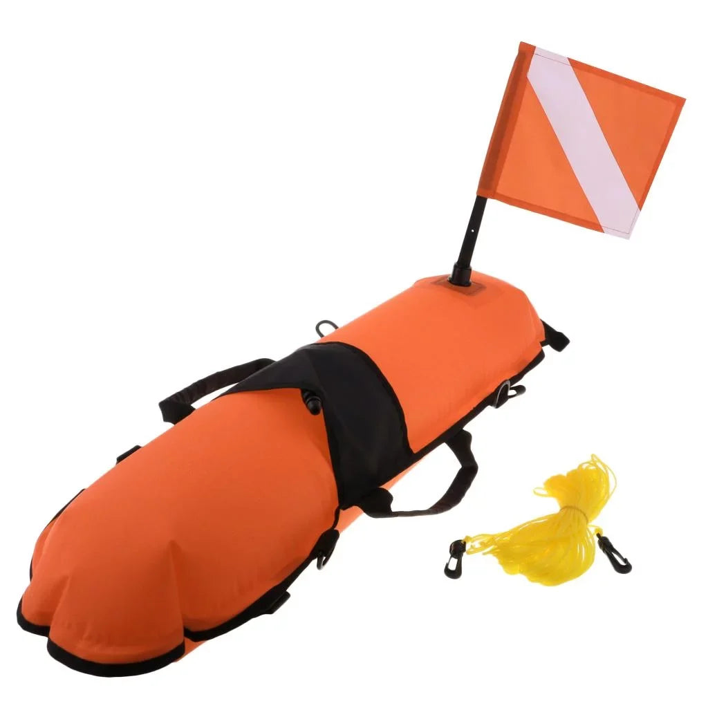 Safety , Visible D-, Spearfishing, 20m Diving with Inflator High Diver Scuba Float Freediving Flag, Oral Buoy Snorkeling,