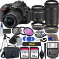 Lenses Flash, and Nikon and More Tripod, D5600 + Bundle) 64GB Pc 18-55mm (23pc VR DSLR with 70-300mm Memory, Camera 2