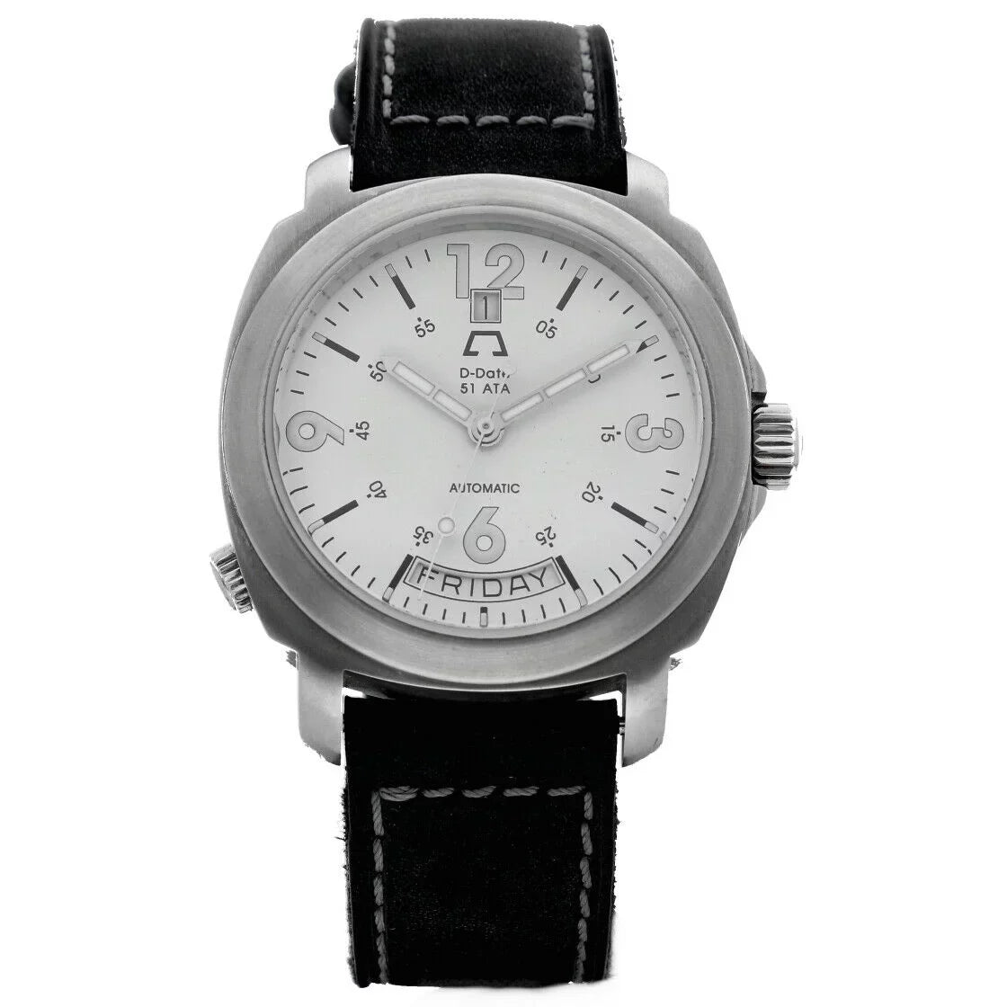 2006 Day Ivory Anonimo 51ETA Dial Date Leather Watch D-Date 43mm Automatic Men's