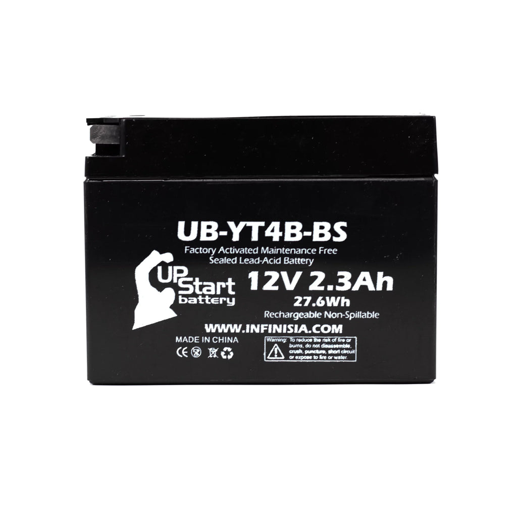 12V, - 2.3Ah, UpStart Activated, SR400 Battery Yamaha 5-Pack UB-YT4B-BS Maintenance Free, Replacement Motorcycle 2004 400CC for Factory Battery
