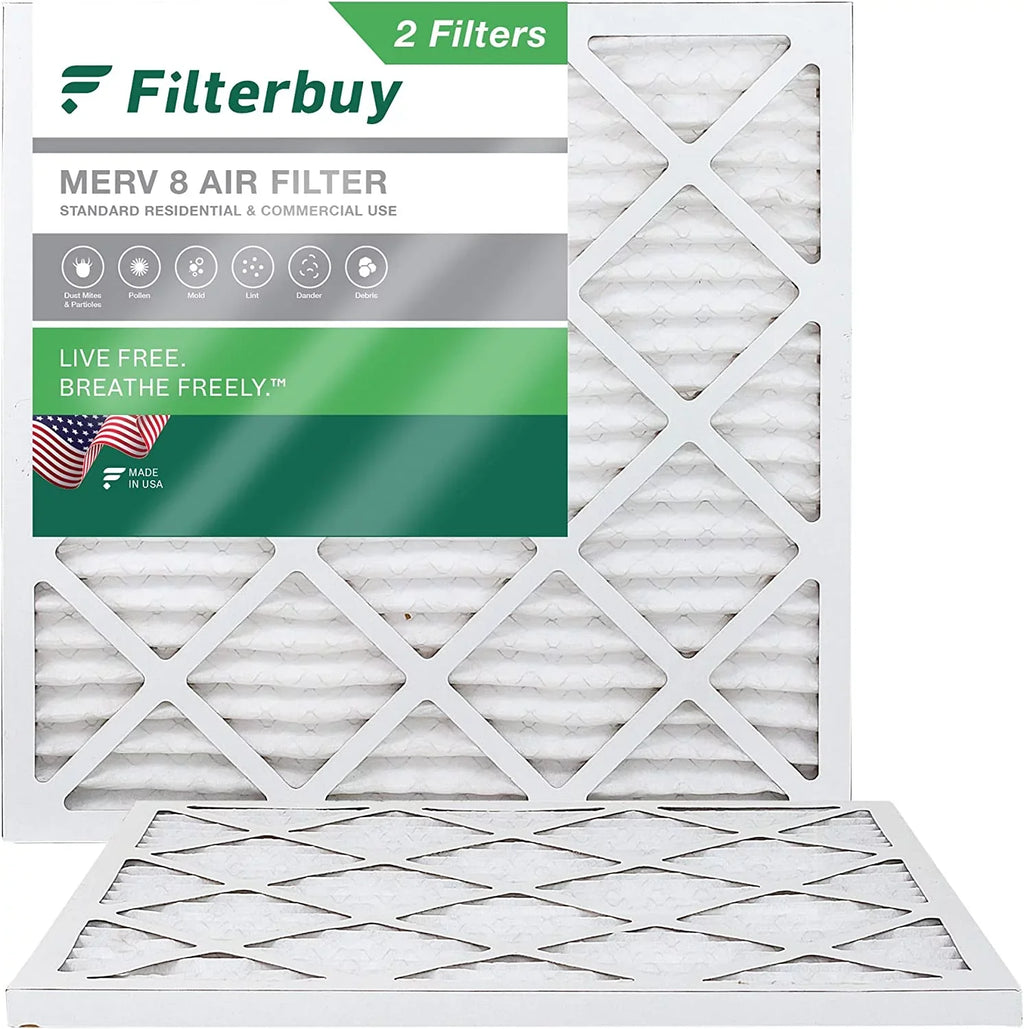 HVAC Filterbuy Pleated MERV Air Filters AC (2-Pack) 22x22x1 8 Furnace