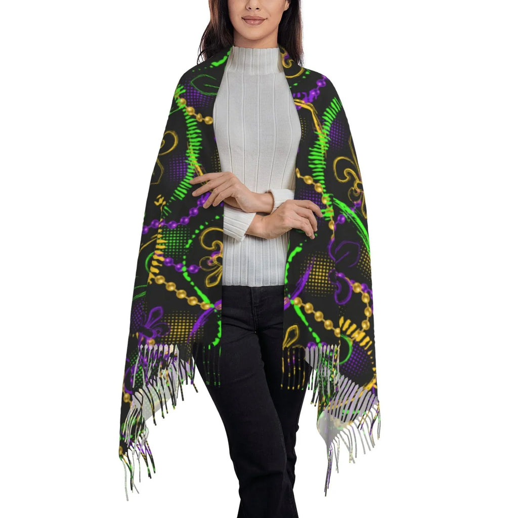 For Bingfone Shawl Women Scarf Cashmere Feel Warm Soft Neon Scarves Mardi Elegant Gifts- Winter Wrap Gras Large Art Print