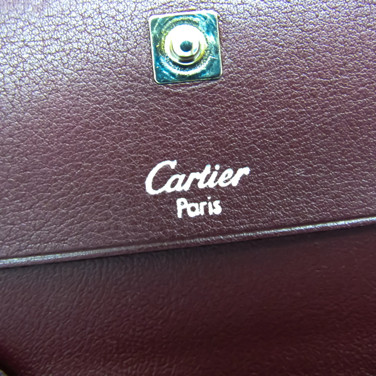 Calfskin (Good) Cartier Case Pre-Owned Bordeaux L3000570 Unisex Purse/coin Coin Cabochon
