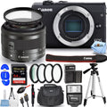 15-45mm EOS M200 Filter Digital Lens Mirrorless Canon (Black) with Camera Bundle