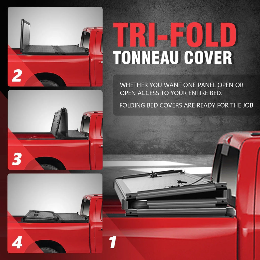 Tonneau -Fold Short Hard Motoring 3500 TTC-HARD-028 For Truck / DNA Cover 1500 Fleetside 6.5Ft 2009 Bed Solid Tri Ram to 2022