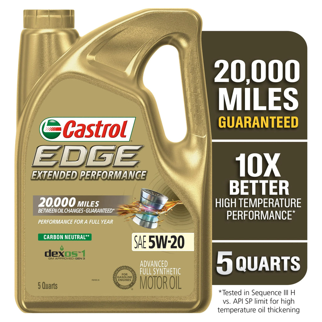 Synthetic EDGE Full 5 Performance Extended Castrol Quarts Motor Oil, Advanced 5W-20