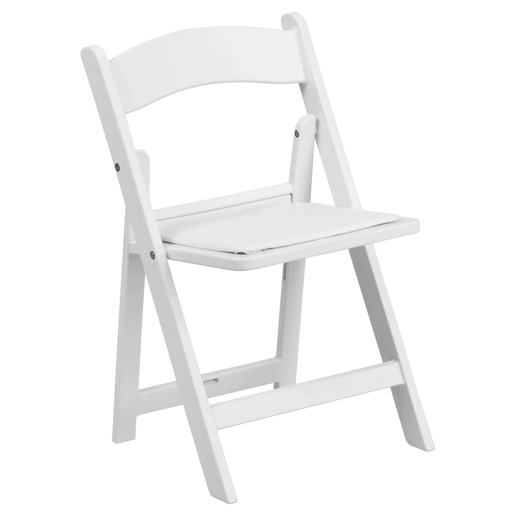 Resin White HERCULES Vinyl Furniture Pack Kids White Folding Flash Padded with Seat Chair 11