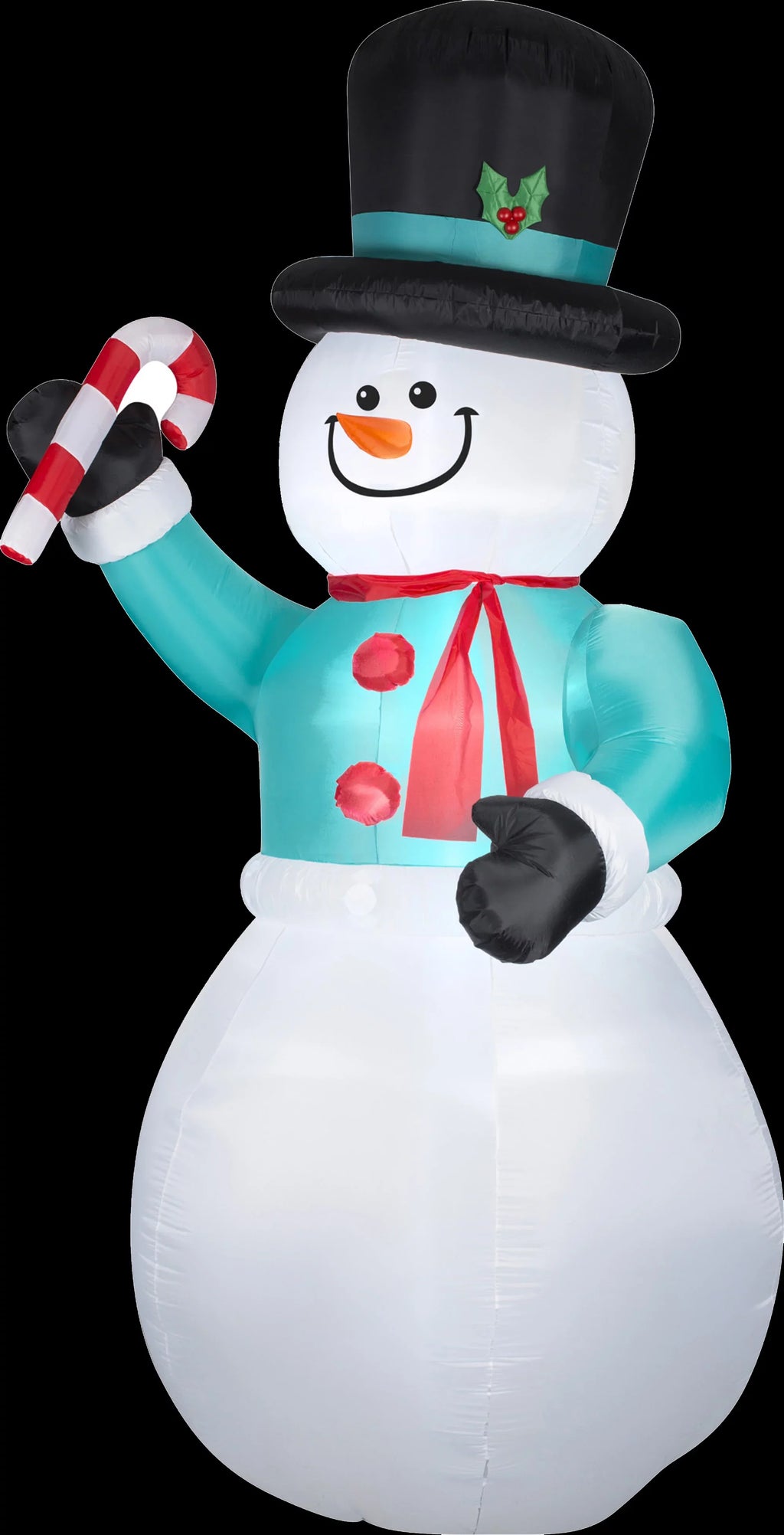 Airblown Candy Snowman Decoration with Cane Christmas