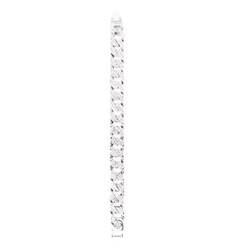 Fully Numerals Big Cuban Cuban - Out w/Blinged RN Blue Raymond Colorful (Silver Shiny ST10327 #) with Wristwatch Charles R Mens Iced Silver Rocks Bracelet Out Dial Roman Silver Royal