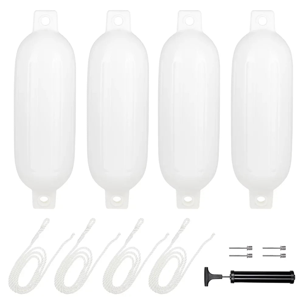 , Ribbed Inflator with and Boat Ktaxon Ropes 4-Pack