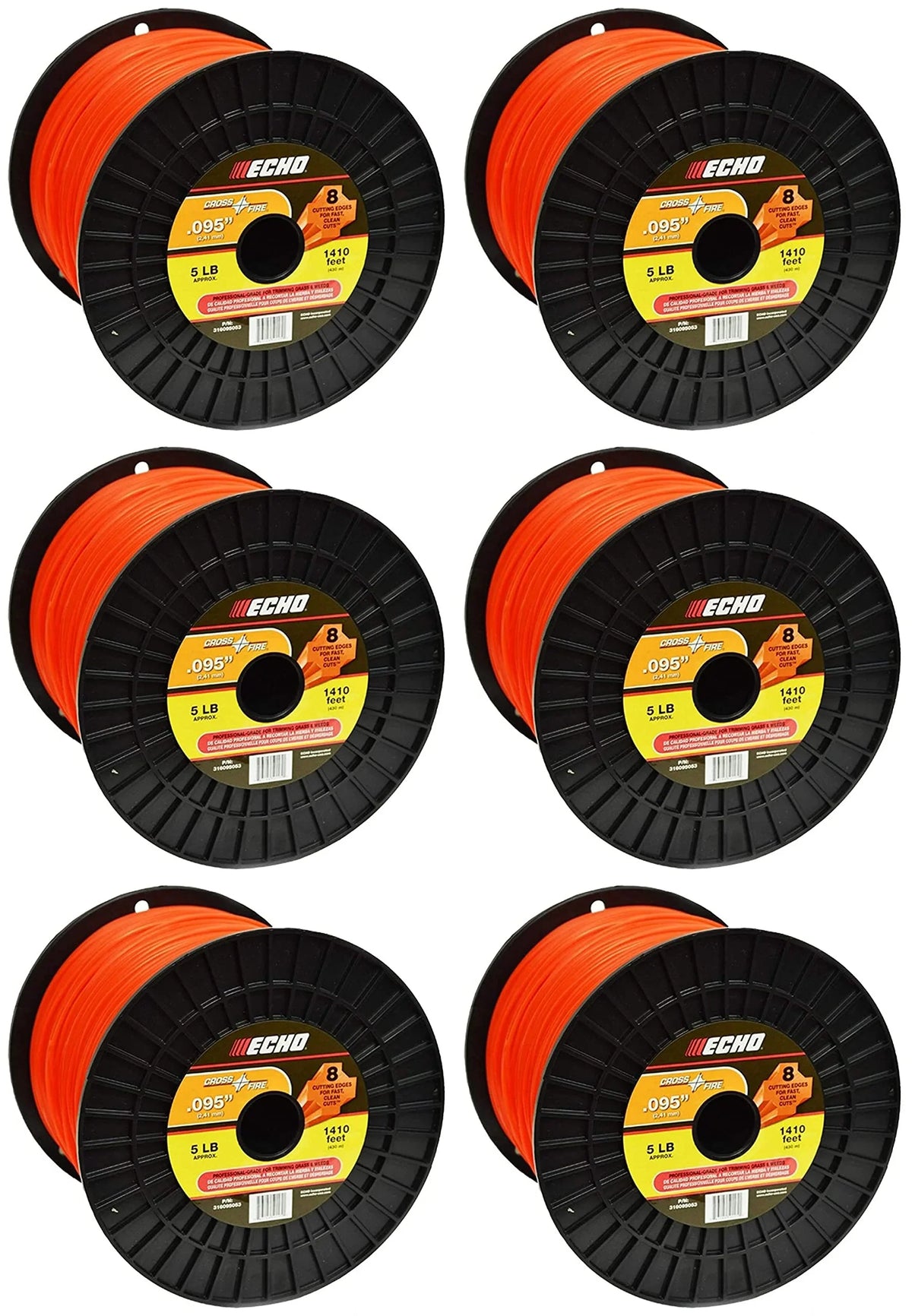 Trimmer Spool .095" Lb 316095053-6PK (dia.) Echo Cross-Fire Line Genuine 5