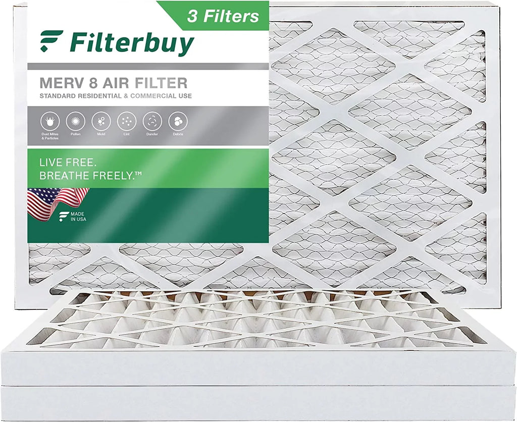 AC Furnace Pleated MERV Filterbuy (3-Pack) Filters HVAC Air 8 12x20x2