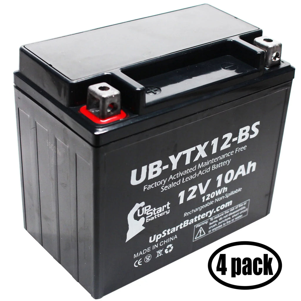 CC Battery Motorcycle 12V, Maintenance - for UB-YTX12-BS 10Ah, GSX-R1000 Free, 4-Pack 1000 UpStart Factory Suzuki 2004 Activated, Replacement Battery