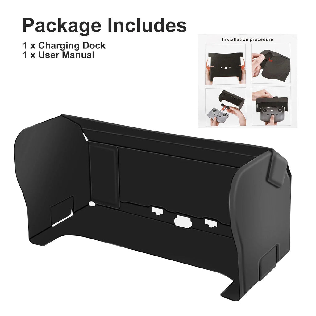 2 Control 2 Remote Air Sun Foldable PU Drone Shade Mavic DJI for Mini Phone Hood
