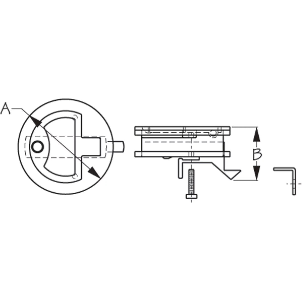 2" Sea-Dog Slam Cast Diameter Fastener, 1/8" Latch, Line T-Handle Investment Stainless, 316