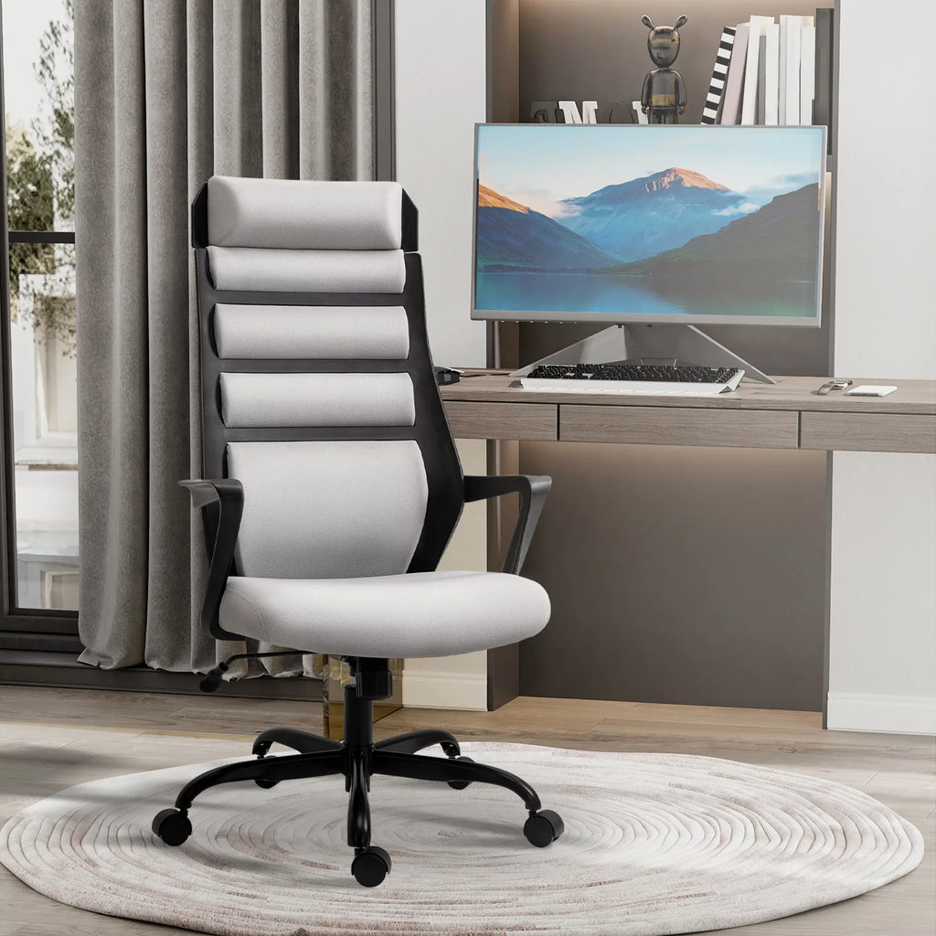 Height, 26.75 275 in Adjustable Executive Capacity, & lb. Chair Swivel Vinsetto Grey with