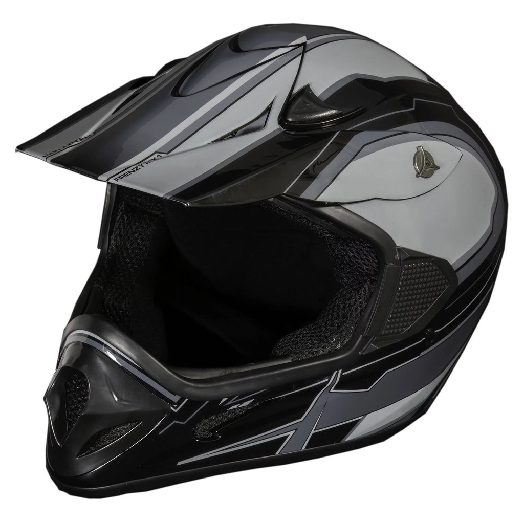 FRENZY Black-Grey, Helmet, Adult Approved, MX XL DOT