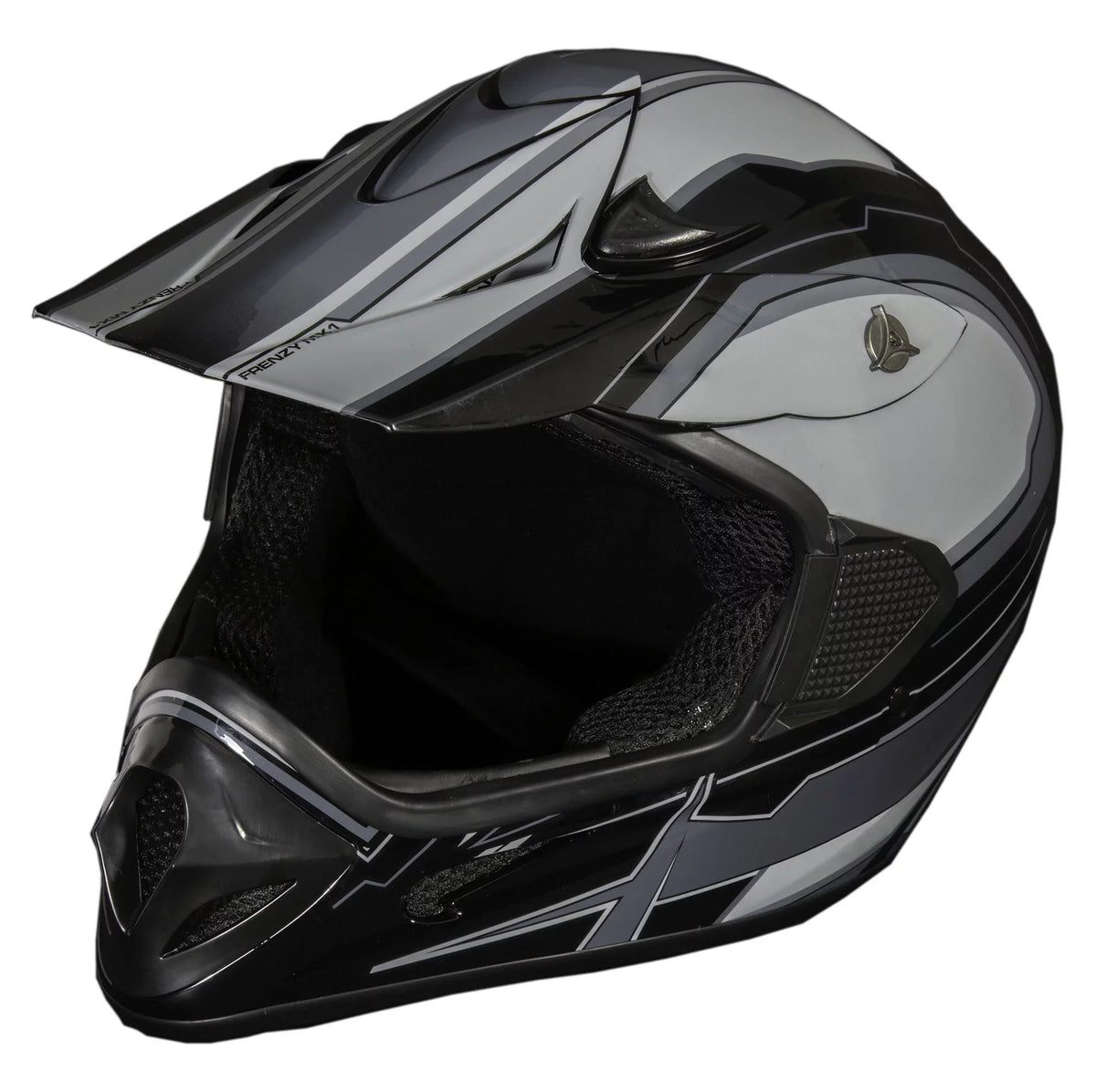 FRENZY Black-Grey, Helmet, Adult Approved, MX XL DOT